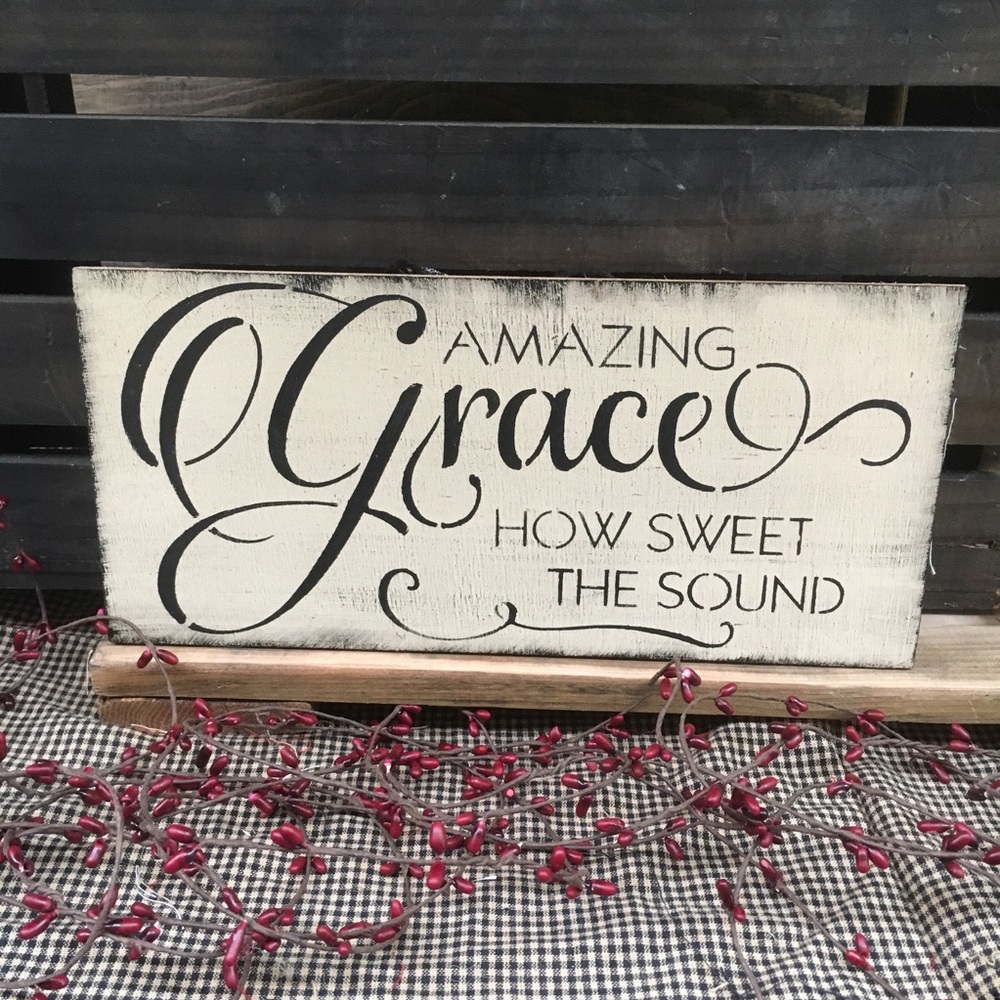 Amazing Grace farmhouse sign